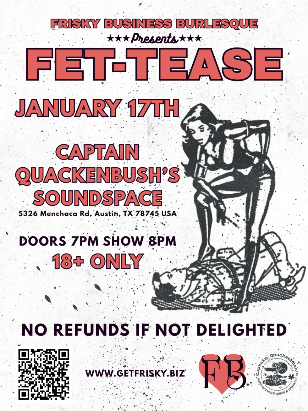 Event Poster for Fet-Tease by Frisky Business Burlesque Austin